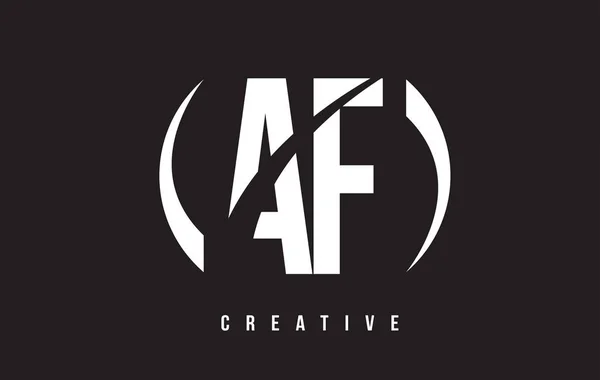 AF A F White Letter Logo Design avec fond noir . — Image vectorielle