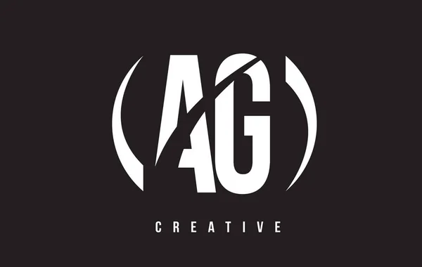 AG A G White Letter Logo Design with Black Background. — Stock Vector