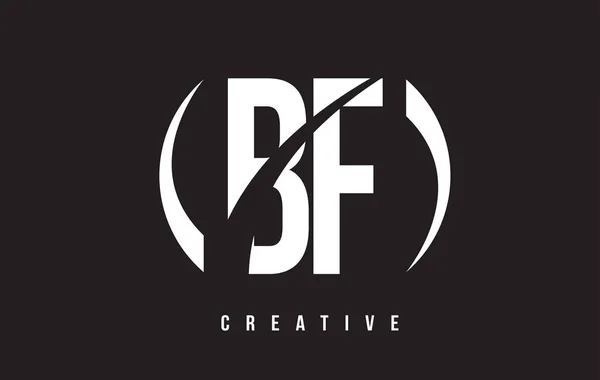 BF B F witte Letter Logo ontwerp met zwarte achtergrond. — Stockvector