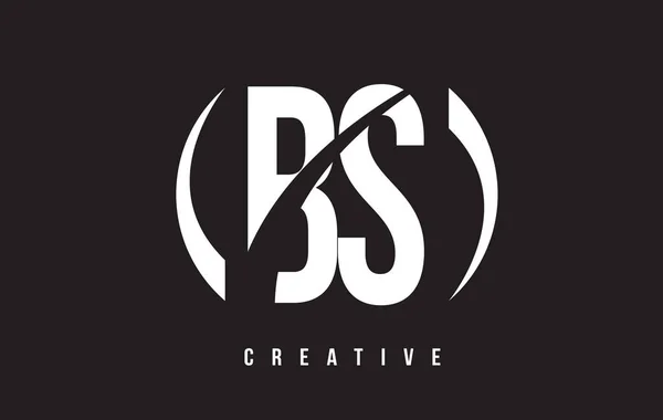 Logo ontwerp van de brief van de BS B S wit met zwarte achtergrond. — Stockvector