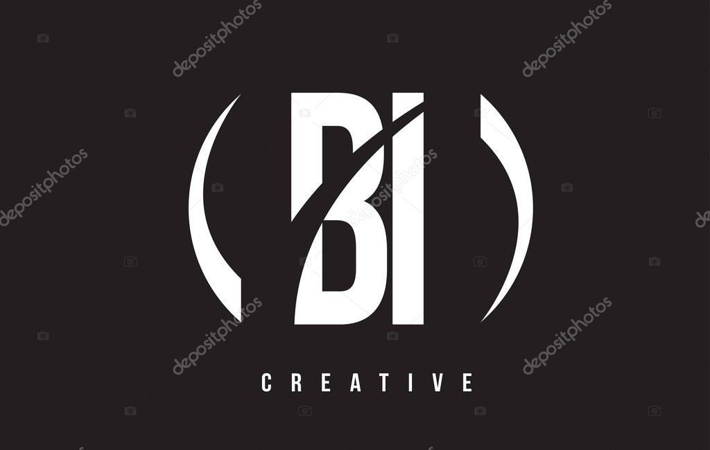 BI B I White Letter Logo Design with White Background Vector Illustration Template.