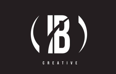 IB Ben B harfi beyaz Logo tasarımı siyah arka plan ile.
