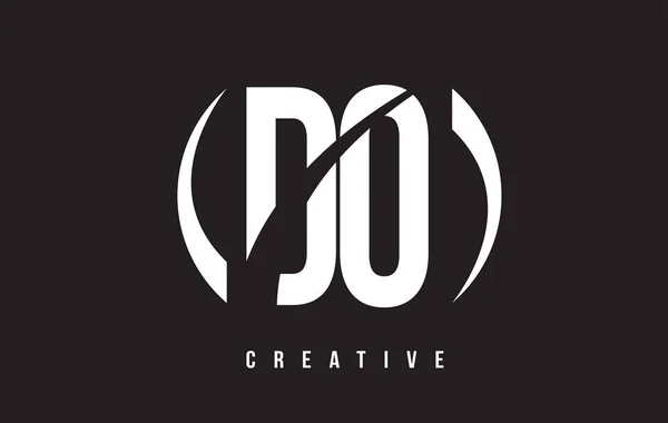 D O білий лист логотипу дизайн з чорним фоном. — стоковий вектор