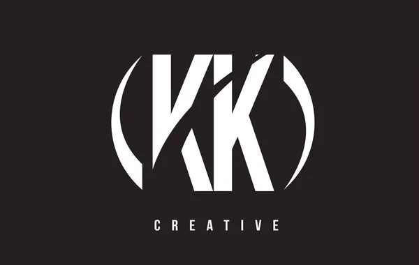 Kk K K 白色字母标志设计与黑色背景. — 图库矢量图片