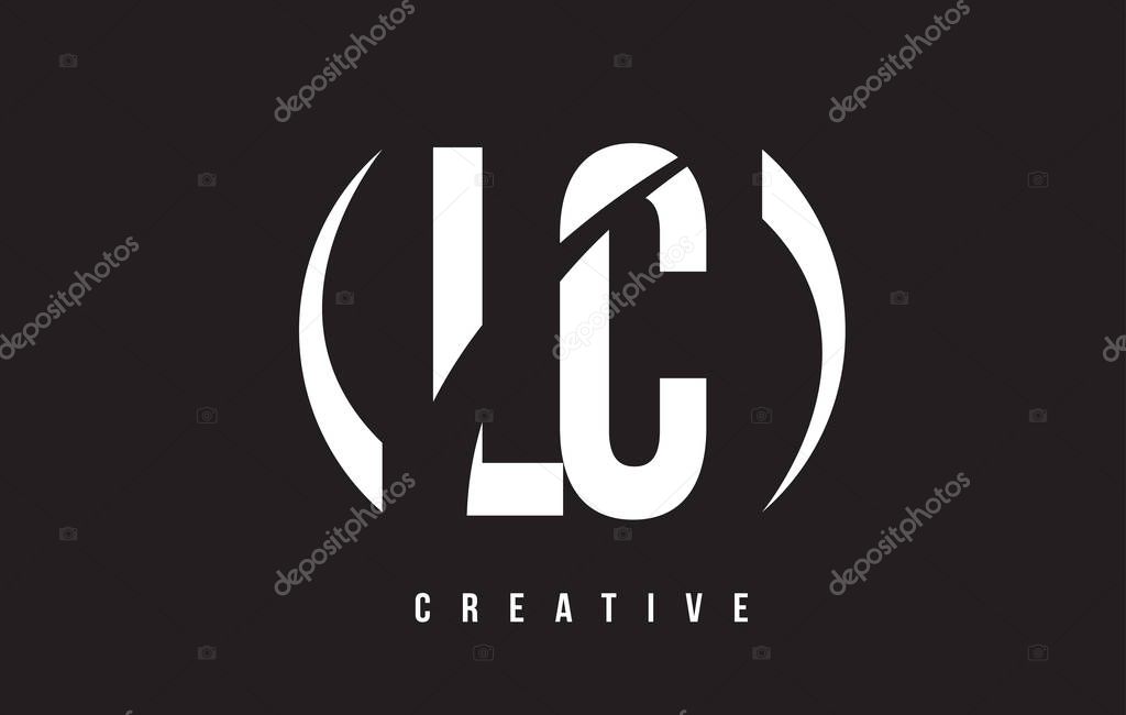 LC L C White Letter Logo Design with White Background Vector Illustration Template.