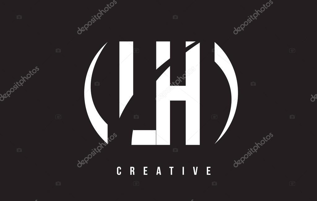 LH L H White Letter Logo Design with White Background Vector Illustration Template.