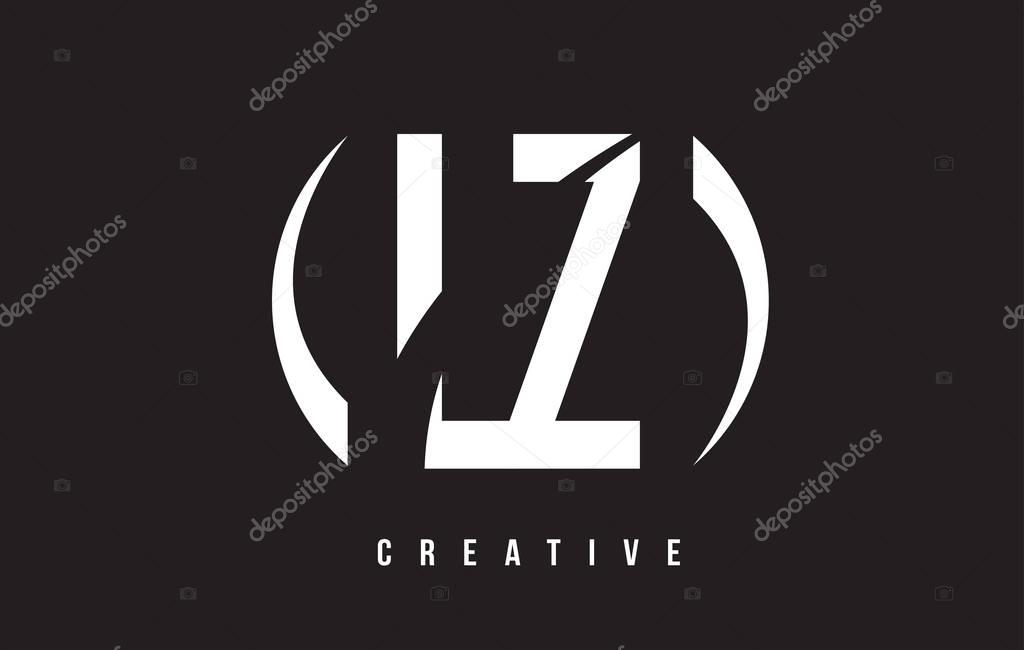 LZ L Z White Letter Logo Design with White Background Vector Illustration Template.