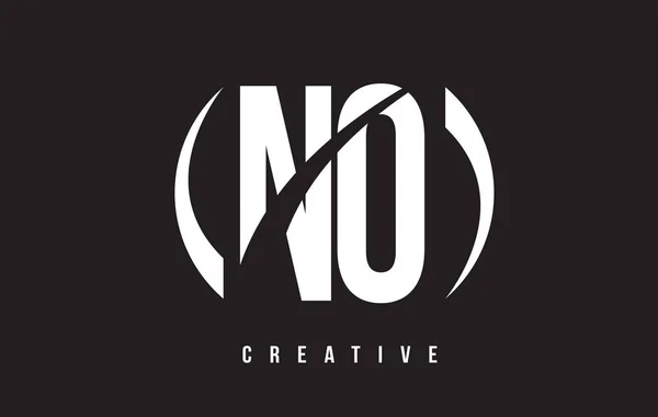 NO N O White Letter Logo Design avec fond noir . — Image vectorielle