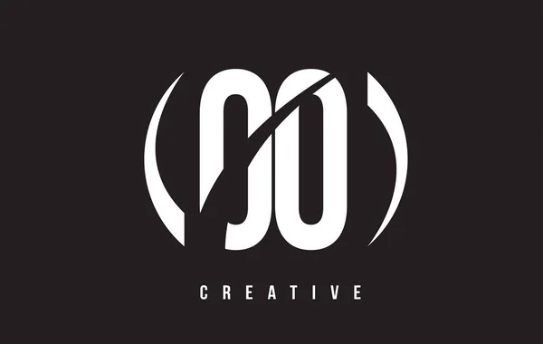 OO O White Letter Logo Design avec fond noir . — Image vectorielle