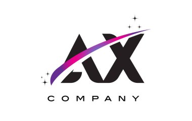 Mor Eflatun baltayla A siyah harf Logo tasarımı X Swoosh