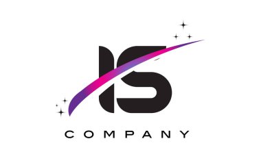 S siyah harf Logo tasarımı ile mor pembe olduğunu Swoosh