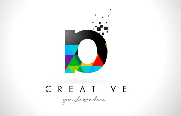 IO Χαριτακη γράμμα λογότυπο με πολύχρωμα τρίγωνα υφή σχεδιασμό διάνυσμα — Διανυσματικό Αρχείο