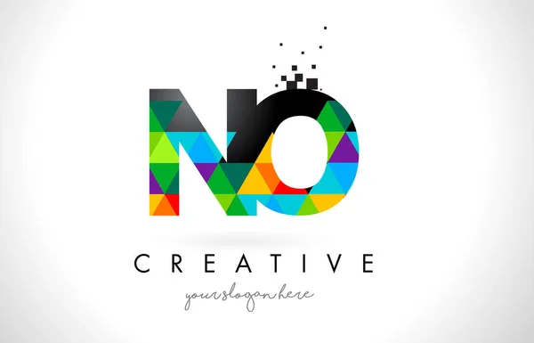 NO N O logotipo da letra com triângulos coloridos Textura Design Vector —  Vetores de Stock