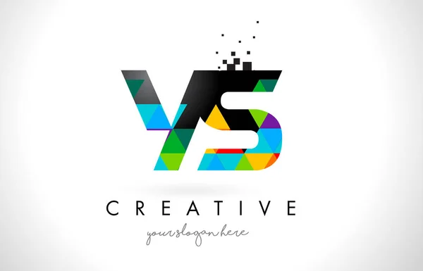 YS Y S brief Logo met kleurrijke driehoeken textuur ontwerp Vector — Stockvector