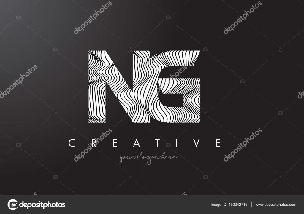 Ng N G Letter Logo With Zebra Lines Texture Design Vector Vector Image By C Twindesigner Vector Stock