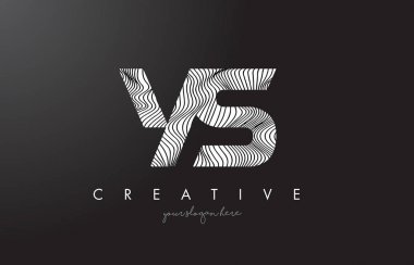 YS Y S harfi Logo Zebra ile doku tasarlamak vektör satırları.