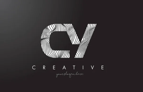 CY C Y Letter Logo with Zebra Lines Texture Design Vector. — Stock Vector