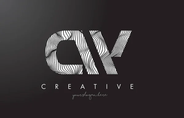 Logotipo de letra CW C W con vectores de diseño de texturas de líneas de cebra . — Archivo Imágenes Vectoriales