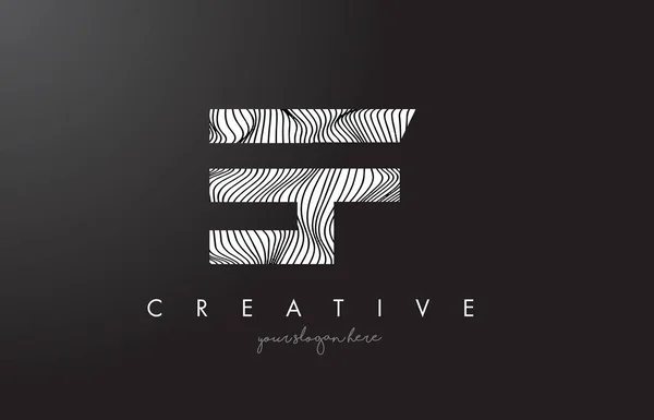 EF E F λογότυπο επιστολή με Zebra γραμμές υφή σχεδιασμό φορέα. — Διανυσματικό Αρχείο
