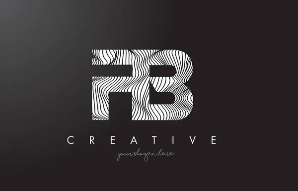Το λογότυπο επιστολή Β F FB με Zebra γραμμές διάνυσμα σχεδιασμός υφή. — Διανυσματικό Αρχείο