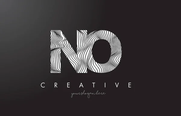 Логотип NO N O Letter с вектором текстуры Zebra Lines . — стоковый вектор