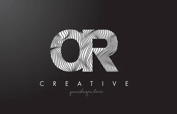 OU O R Lettre Logo avec Zebra Lines Texture Design Vector . — Image vectorielle