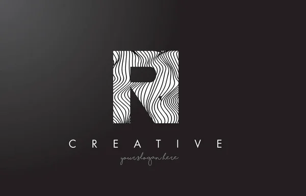 Logo RI R I Letter avec vecteur de conception de texture Zebra Lines . — Image vectorielle