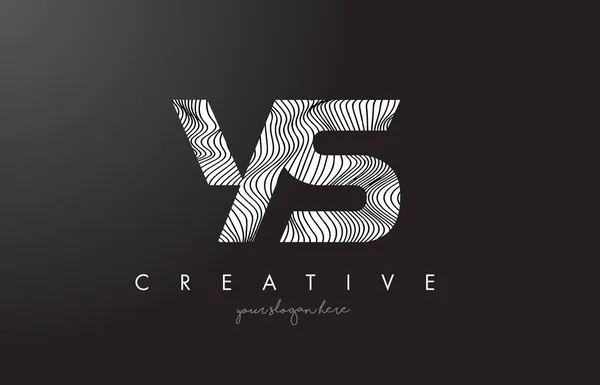 YS Y S brief Logo met Zebra lijnen textuur ontwerp Vector. — Stockvector