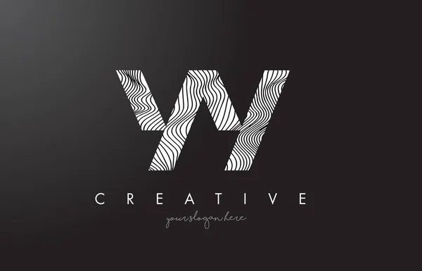 YY Y Lettre Logo avec Zebra Lines Texture Design Vector . — Image vectorielle