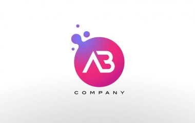 AB mektubu noktalar Logo tasarımı yaratıcı Trendy kabarcıkları ile.