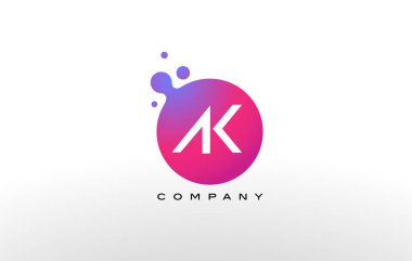 AK mektup noktalar Logo tasarımı yaratıcı Trendy kabarcıkları ile.
