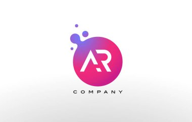 AR mektup Logo tasarımı yaratıcı Trendy kabarcıkları ile nokta.