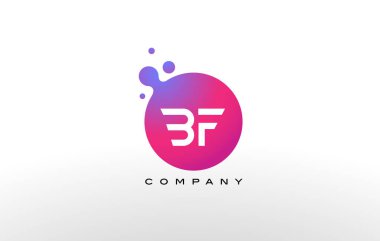 BF mektup Logo tasarımı yaratıcı Trendy kabarcıkları ile nokta.