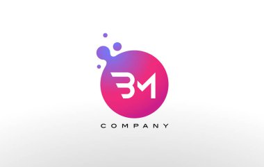 BM mektup Logo tasarımı yaratıcı Trendy kabarcıkları ile nokta.