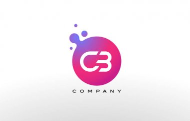CB harf Logo tasarımı yaratıcı Trendy kabarcıkları ile nokta.