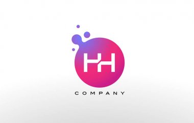 Hh mektup Logo tasarımı yaratıcı Trendy kabarcıkları ile nokta.