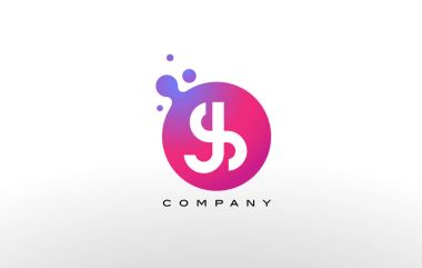 JS mektup Logo tasarımı yaratıcı Trendy kabarcıkları ile nokta.