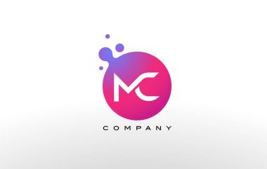 MC mektup Logo tasarımı yaratıcı Trendy kabarcıkları ile nokta.