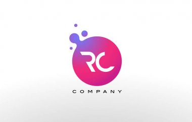 RC mektup Logo tasarımı yaratıcı Trendy kabarcıkları ile nokta.
