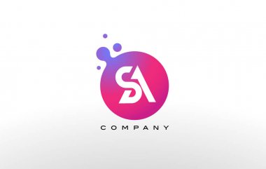 Sa mektup Logo tasarımı yaratıcı Trendy kabarcıkları ile nokta.