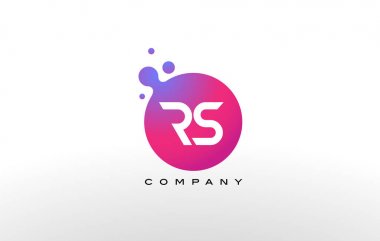 RS mektup noktalar Logo tasarımı yaratıcı Trendy kabarcıkları ile.