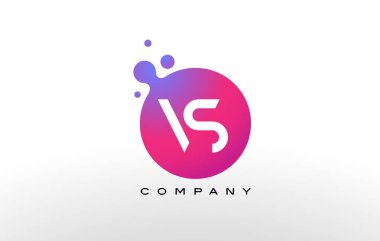 Vs mektup noktalar Logo tasarımı yaratıcı Trendy kabarcıkları ile.