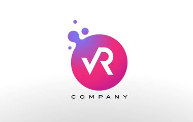 VR mektup Logo tasarımı yaratıcı Trendy kabarcıkları ile nokta.