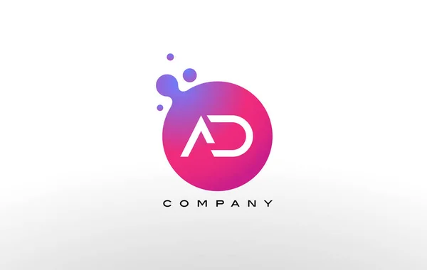 AD Letter Dots Logo Design with Creative Trendy Bubbles. — Stock Vector