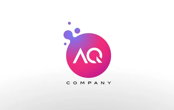 AQ γράμμα κουκκίδες λογότυπο του σχεδιασμού με το δημιουργικά μοντέρνο φυσαλίδες. — Διανυσματικό Αρχείο