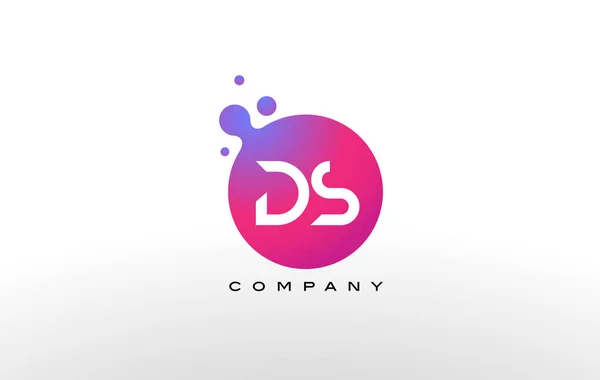 DS písmeno tečky Logo Design s kreativní módní bubliny. — Stockový vektor