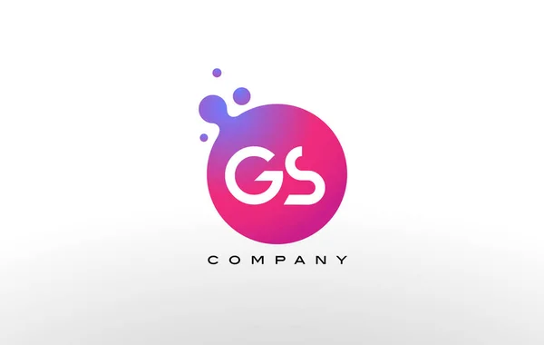GS Carta Dots Logo Design com bolhas da moda criativa . — Vetor de Stock