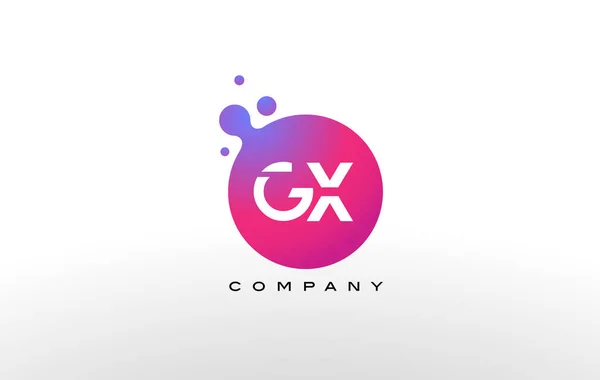 GX γράμμα κουκκίδες λογότυπο του σχεδιασμού με το δημιουργικά μοντέρνο φυσαλίδες. — Διανυσματικό Αρχείο