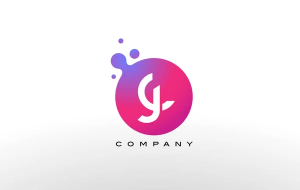 Diseño del logotipo de JC Letter Dots con burbujas creativas de moda . — Vector de stock