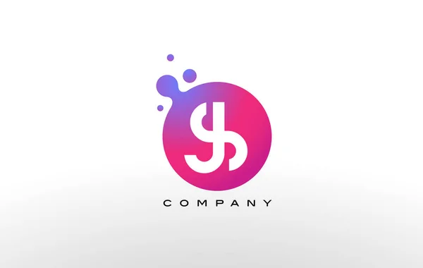 Js letter dots logo design mit kreativen trendigen Blasen. — Stockvektor